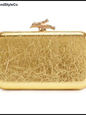 Satin Pleated PU Metallic Evening Clutch Handbag with Chain Strap